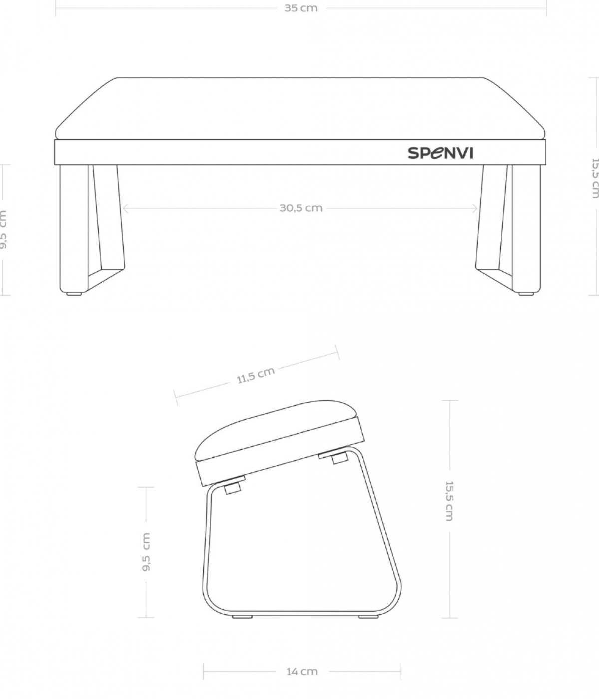 Поставка за ръце за маникюр наклонена SPENVI LOFT Total white-бяла основа