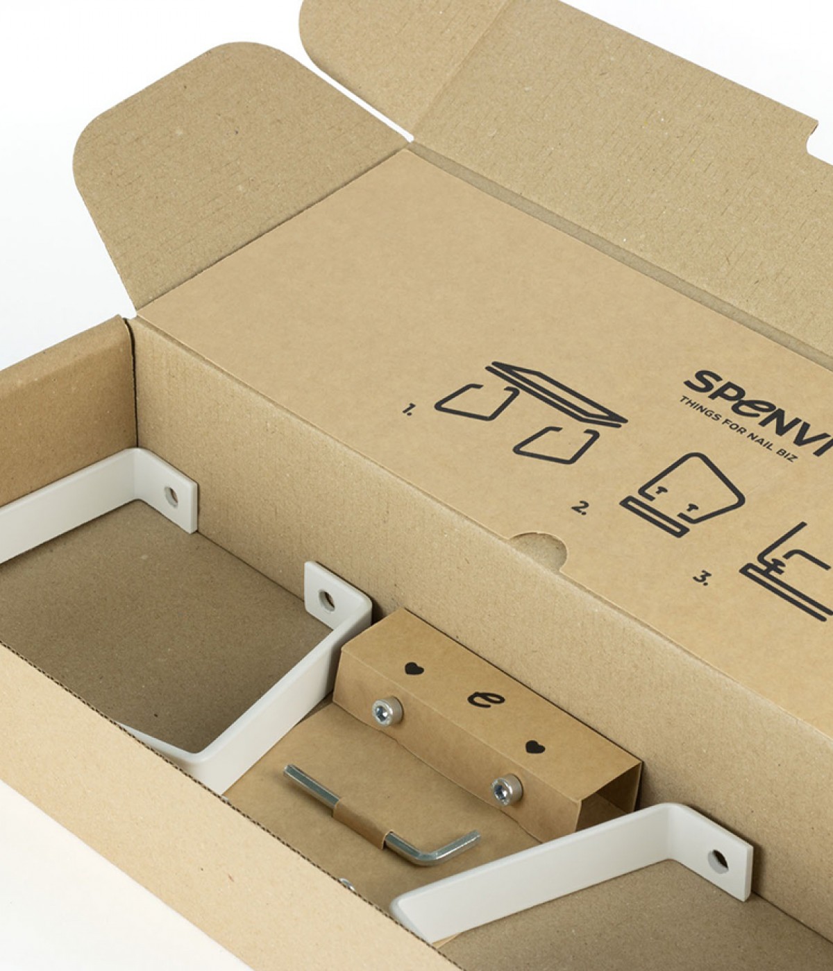 Поставка за ръце за маникюр наклонена SPENVI LOFT Total white-бяла основа