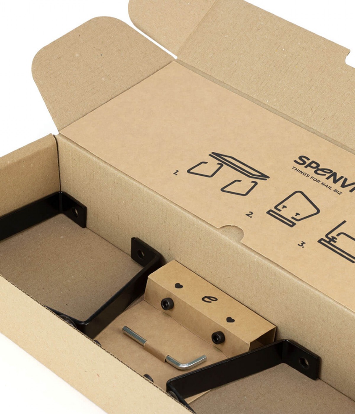 Поставка за ръце за маникюр наклонена SPENVI LOFT WHITE-черна основа