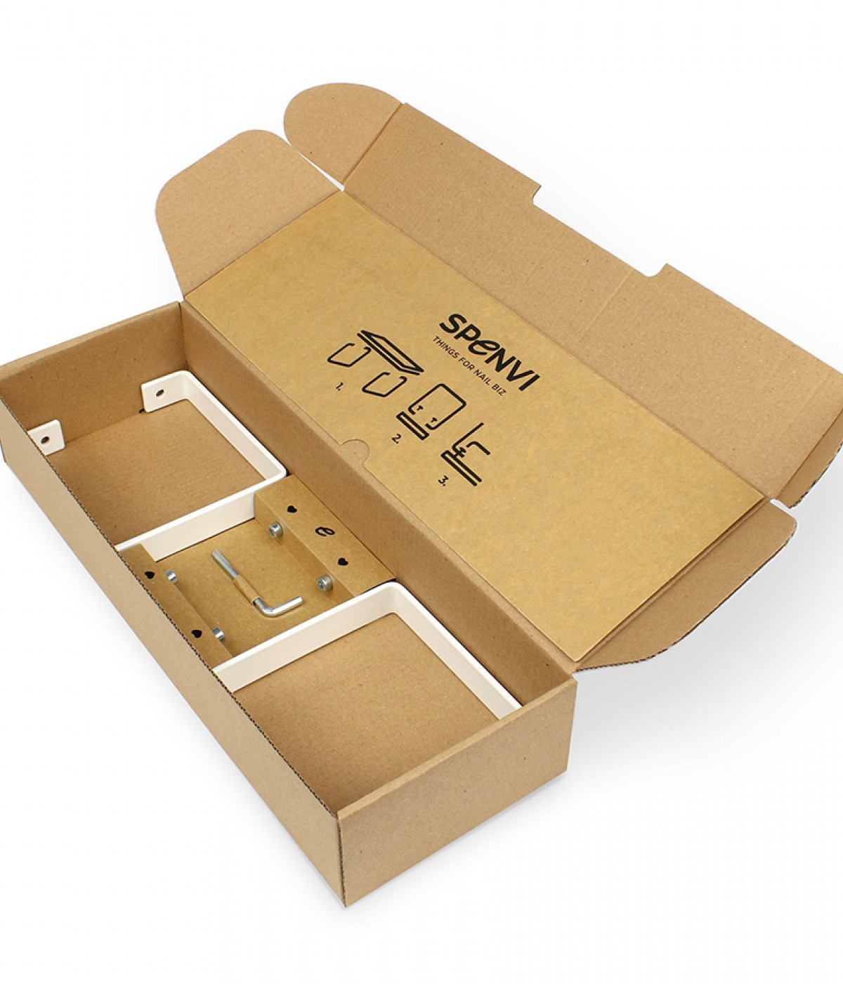 Поставка за ръце за маникюр права SPENVI LOFT pink - бяла основа