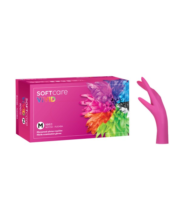Ръкавици нитрил Soft Care VIVID-розови 100 бр/кут