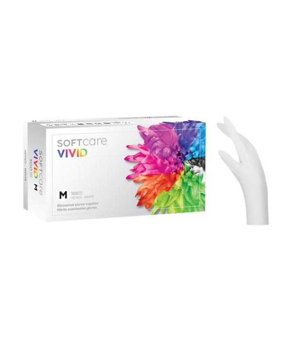 Ръкавици нитрил Soft Care VIVID-бели 100 бр/кут