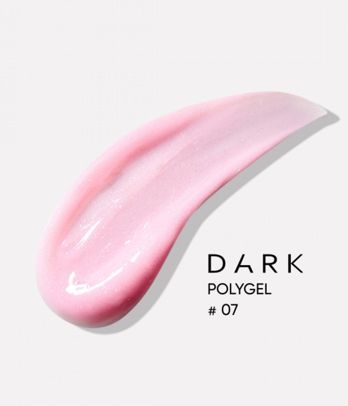 Полигел Dark №7 розово с брокат 30 мл